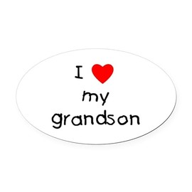 CafePress Lovemygrandson Oval Car Magnet, Euro Oval Bumper Magnet