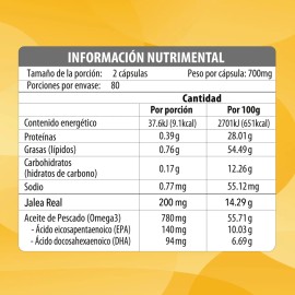 Jalea Real + Omega 3 | 160 Softgels | Maklen