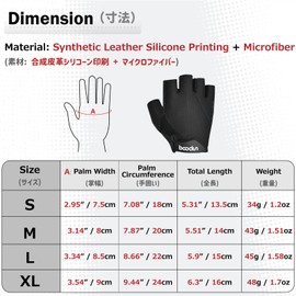 Azarxis Cycling Gloves Half Finger Bike Glove for Men Women Anti-Slip Shock-Absorbing Breathable MTB Road Biking Gloves (Black, M)