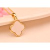 Pearl Pendant Necklace for Women 18K Gold Plated Four Leaf