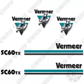 Aftermarket Fits Vermeer SC 60 TX Stump Grinder Decal Kit SC60TX  (Straight Stripes)