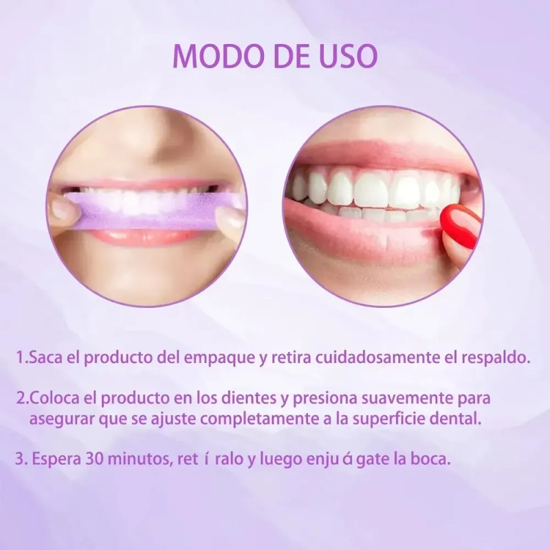 Tiras Blanqueadoras Dentales Zeravino de 28 Unidades con Sabor a