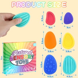 Tapvai Pack of 6 Fidget Toys Sensory Stones, Anti-Stress Children, Tuning Toys Autism, Sensory Toy ADHD Toy, Fidget Toys Children for Stress, Anxiety, ADHD & Autism