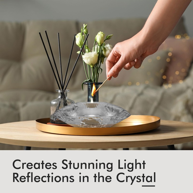 Orrefors Discus Votive, Tealight Candle Holder, Made from Crystal, Modern