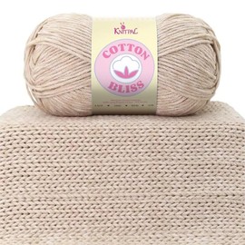 Cotton Bliss Soft Cotton Blend Yarn for Crocheting, 4 Skeins, 640Yds/400G, Free Patterns - #4 Medium Worsted Weight Yarn for Baby Blanket - Silver Teak