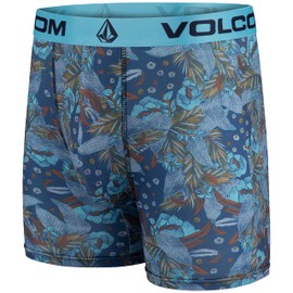 Volcom - Calzoncillos tipo calzones para hombre, paquete de 3 calzoncillos tipo calzones de poliéster y elastano, azul, azul marino (Multi/Light Blue/Navy), Medium