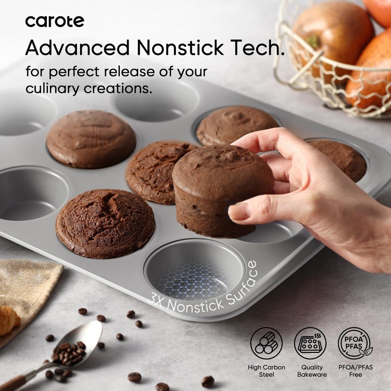 CAROTE 7-Piece Nonstick Stackable Baking Pans Set - Bakeware Sets