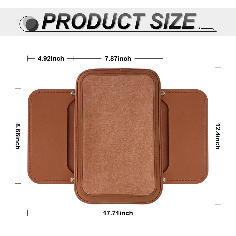 SINGARO Car Leather Center Console Cover with 2 Storage Bags,