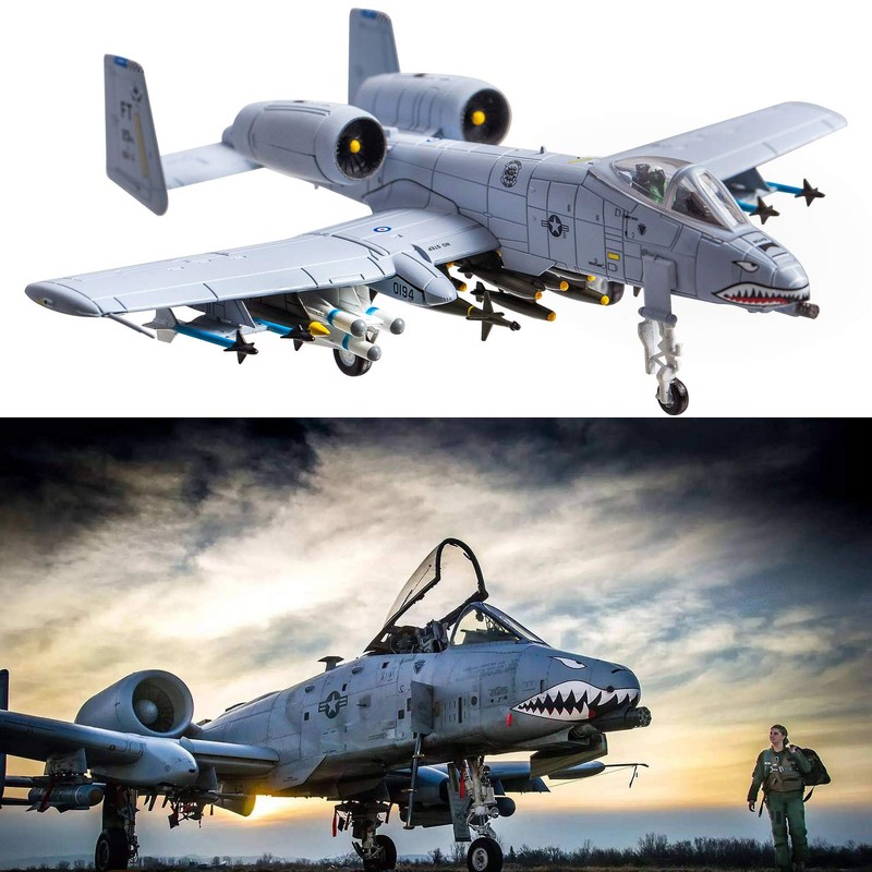 HANGOU 1/100 A-10 Thunderbolt Warthog Fighter Jet Plane Model Alloy