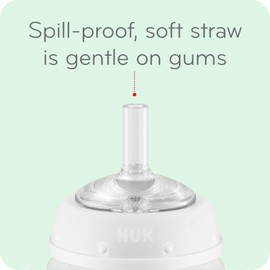 NUK Learner Straw Cup, 5oz, 2-Pack - Toddler Sippy Cup with Soft Straw for Easy Drinking, Suitable for Ages 6 Months and Up, Timeless Collection