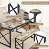 VECELO Kitchen Dining Table Set for 4, 55" Wood Rectangle