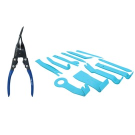 AB Tools 11pc Plastic Car Trim Panel Upholster Removers + Clips Fasteners Remover Pliers