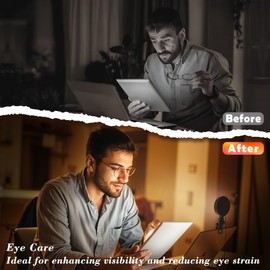 Mojimdo LED Ringlicht für Handy und Laptop, Selfie Licht mit 3 Farbtemperaturen und 5 Helligkeitsstufen, USB Videolicht für Videokonferenz, Zoom, YouTube, TikTok, Makeup, Fotografie