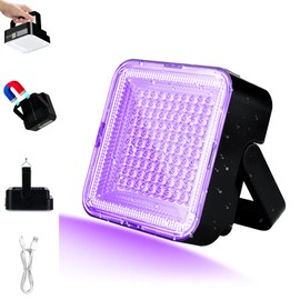 Rechargeable UV Black Light, 60W 5000mAh Dimmable UV Light, 100 LED 395nM LED Ultraviolet Blacklight, for Dog Cat Pet Urine Stains Detection, Bed Bug, Scorpions, Bedroom, Camping, Outdoor