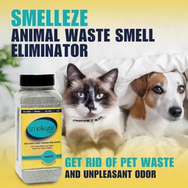 SMELLEZE Animal Waste & Manure Smell Removal Granules - Natural Poop & Urine Odor Eliminator - Sprinkle on Waste Odor Source or Manure, 2 lb. Granules
