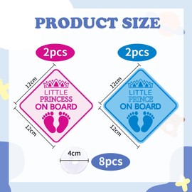 4 Pieces Baby In Car Logo, Safety Warning Car Stickers, Car Accessories, Car Reflective Stickers, Waterproof Car Stickers