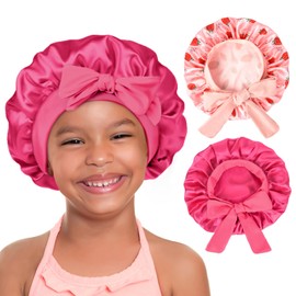YANIBEST YANIBEST 2 PCS Baby Bonnet Silk Satin Bonnet for Kids Sleeping Cap Curly Natural Hair Silk Bonnets for Girls Boys Infant