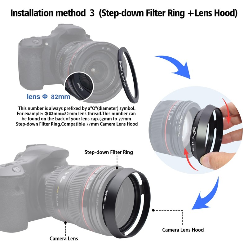 BEIZMEI 77mm Camera Lens Hood,Compatiable All Brands Lens with 77mm
