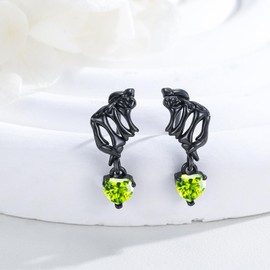ZIPPICE Skull Earrings Women's Earrings Silver 925 Birthstone Stud Earrings for Women Girls Heart Stud Earrings Skeleton Hand Earrings Skull Gifts Gothic Jewellery for Women, Sterling Silver