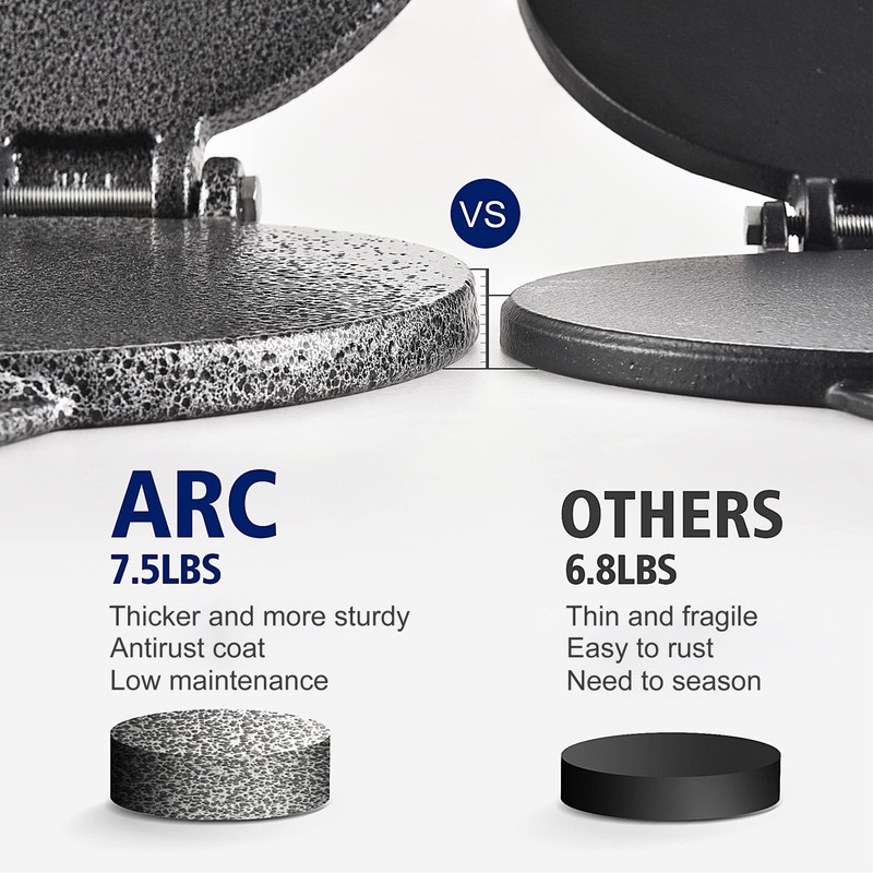 ARC Tortilla Press 8 inch, Cast Iron Tortilla Maker Include