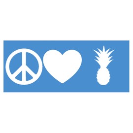 EZ-STIK Peace Love Pineapple stickerH82 8" Vinyl Hawaiian Hawaii Welcome