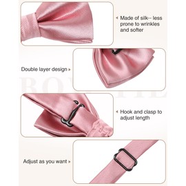 Kajeer Children's Bow Tie for Boys - Classic Baby Child Bow Adjustable and Pre-Tied Various Colours for Festive Wedding Suit, pink