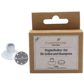 truemorrow Set of 1 Soap Holder with Magnet No Drilling (Suction Cup), Magnetic Holder for Soaps and Shampoos, Magnetic Soap Dish for Shower, Bathtub, Sink, Bathroom and Kitchen