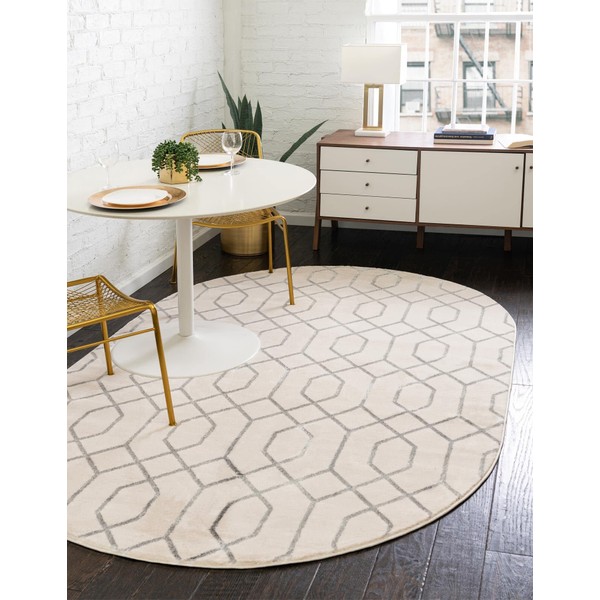 Unique Loom Glam Collection Area Rug - Trellis (4' 1"
