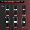 AIRTOON 6PCS 1/2’’ Drive Crank Bolt Socket Set, 17MM, 19MM,