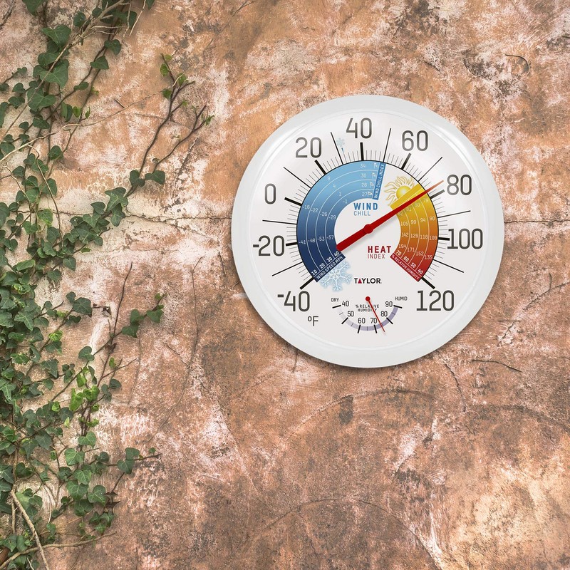 Taylor Wind Chill/Heat Index Thermometer & Hygrometer, Indoor Outdoor Wireless