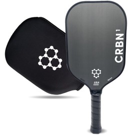 CRBN1 Pickleball Paddle - USAPA Approved Carbon Fiber Pickleball Paddle with Included Paddle Cover(White Logo, 14mm Thick)