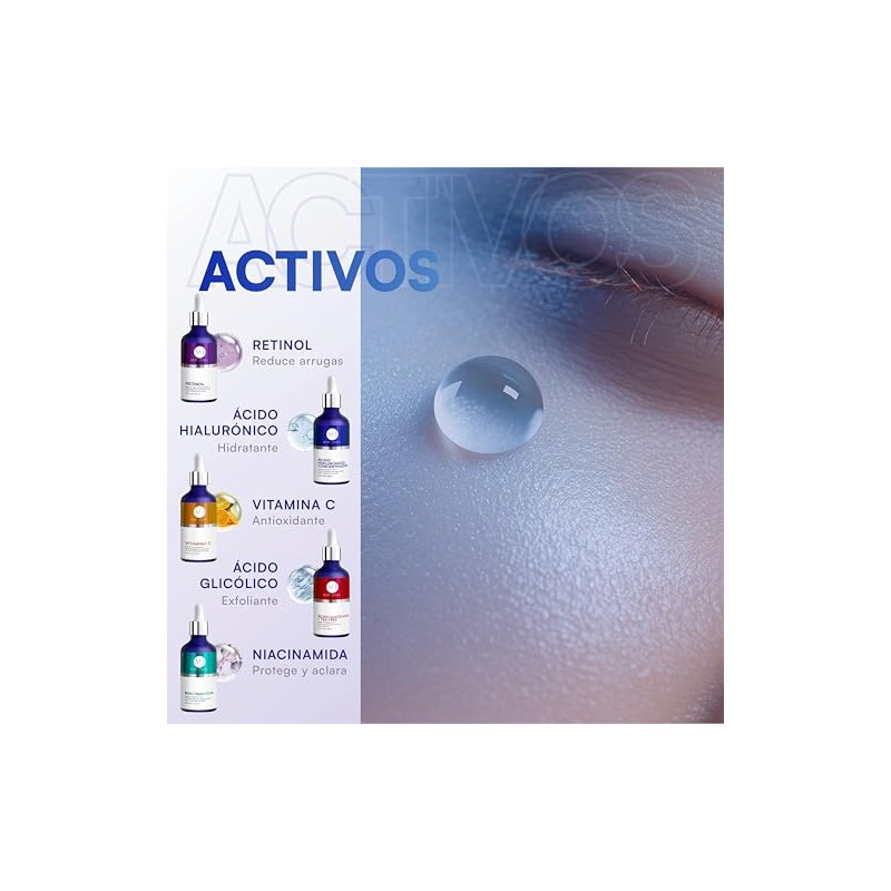 Mist Jewel Kit 5 Serum Facial Antiedad, Antimanchas e Hidratante
