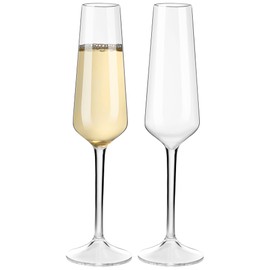 COOKY.D Reusable Tritan-Plastic Champagne Flutes Unbreakable Plastic Dishwasher Safe Glassware Wedding Anniversary Birthday Party Gift-224ML/7.8oz,Set of 2