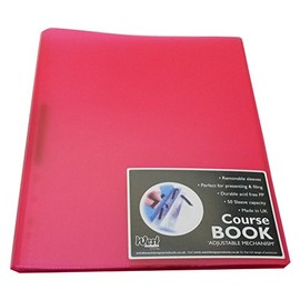 Westfolio Course Book Adjustable Capacity Raspberry A4, File Holder, Presentation Display Wallet, Paper, Document, Poly Clear Sleeves
