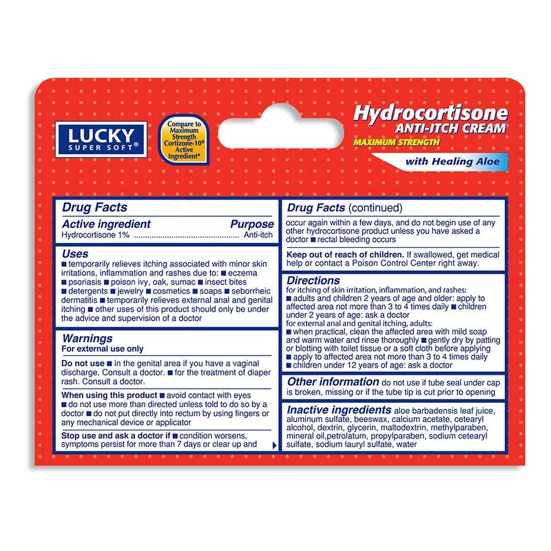 Lucky Super Soft Hydrocortisone, Anti-Itch Creme, 0.5 Ounce