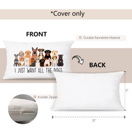 JIMOWANG Funny Cartoon Dogs 12 x 20 Inches Throw Pillow Covers,Bedroom Living Room Girls Room Home Decor