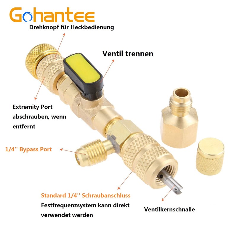 gohantee R410A Valve Core Remover with Dual Size SAE 1/4