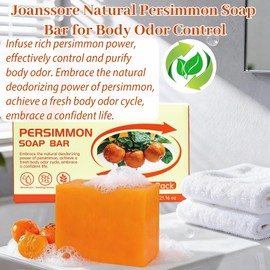 Joanssore 6 PCS Persimmon Soap for Old People Smell, Long Lasting Persimmon Soap Bar for Body Odor Deodorant, Purifying and Nourish Whole Body, 3.53 oz