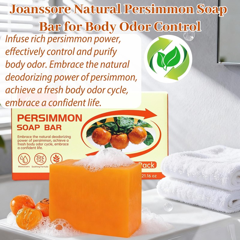 Joanssore 6 PCS Persimmon Soap for Old People Smell, Long