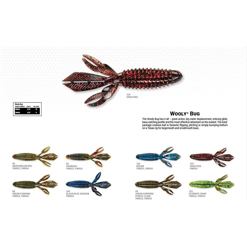 YUM Baits Co. Lures Wooly Bug Creature Bait Soft Plastic