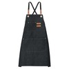 sourcing map Canvas Chef Aprons 75x69cm Adjustable Strap Cross Back Kitchen Cooking Apron with 3 Pockets for Men Women Chef, Black