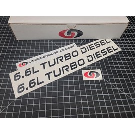 6.6L Turbo Diesel Decals Duramax Hood Stickers Select Color: (Gloss Blackout, 0.75" x 12.0")