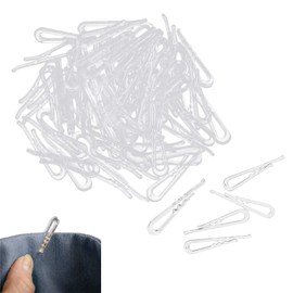 aoozleny U Shape Clear Shirt Folding Clips, Plastic Alligator Clips with Teeth for Ties Socks Pants and Dress,100Pcs, 50mm/2 Inch