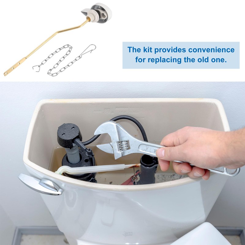 sourcing map 2Set Side Mount Universal Toilet Handle Replacement Kit