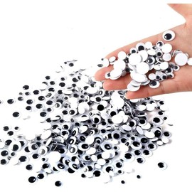 LOMIMOS Ojos autoadhesivos 500 unidades de ojos móviles de 6 a 12 mm, autoadhesivos, para manualidades, álbumes de recortes, accesorios, muñecas, juguetes