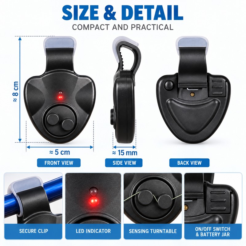 Electronic Fishing Bite Alarm for Rod Monitoring – Audible Buzzer