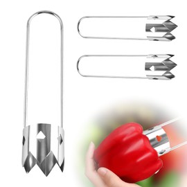 Waaqkid 3 PCS Red Bell Pepper Corer, Multifunctional Fruit and Vegetable Core Remover