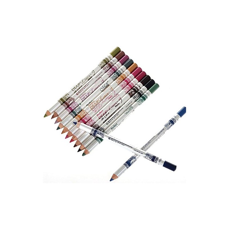 LOVM 12 Pcs PROFESSIONAL Cosmetic Makeup Eyeliner Eye/Lip Liner GLITTER