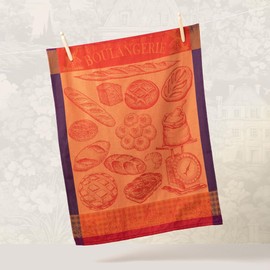 Garnier Thiebaut Boulangerie Moulin Ambre (Moulin Amber Bakery) French Kitchen Towel 22"x30", Cotton, Jacquard