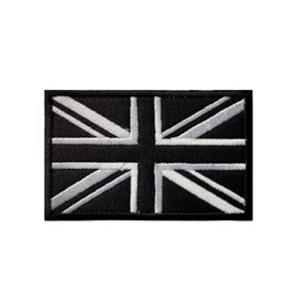 Union Jack Black GB Flag Embroidered Patch British Emblem UK Great Britain Applique Fabric Badge for Bags Jackets Coats Trousers Hats